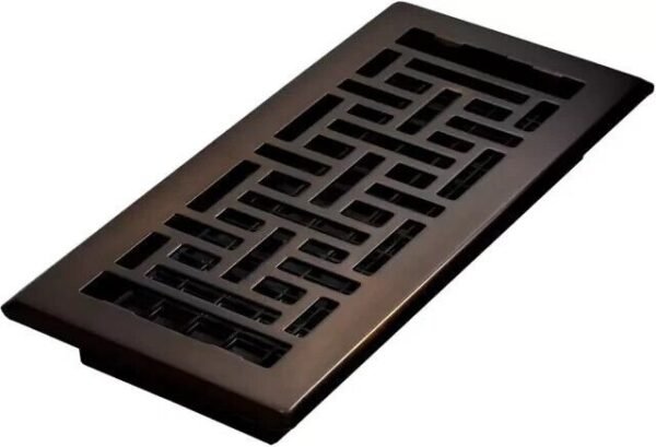 Decor Grates Oriental Floor Register 6X14 Inches Rubbed Bronze Finish