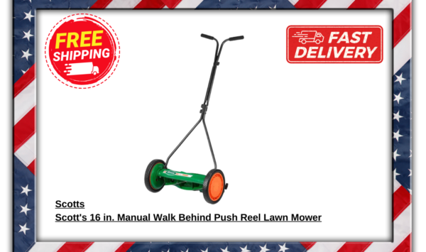 Scotts 16 in. Manual Walk Behind Push Reel Lawn Mower – Eco-Friendly