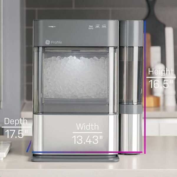 GE Profile Opal 2.0 Nugget Ice Maker with WiFi, 38 lbs/Day, Stainless Steel – Pellet Ice Machine, Scoop Included