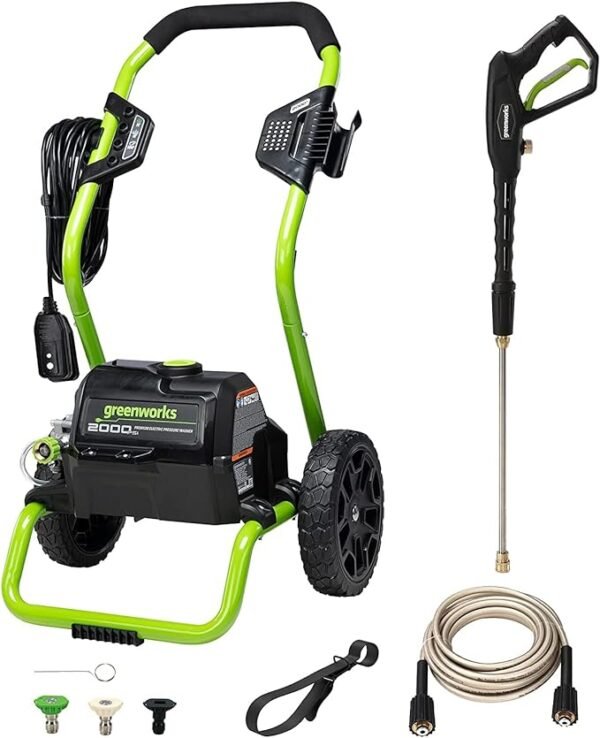 Greenworks 2000 PSI 13 Amp Electric Pressure Washer – Perfect for Cars, Fences, Patios, and Driveways