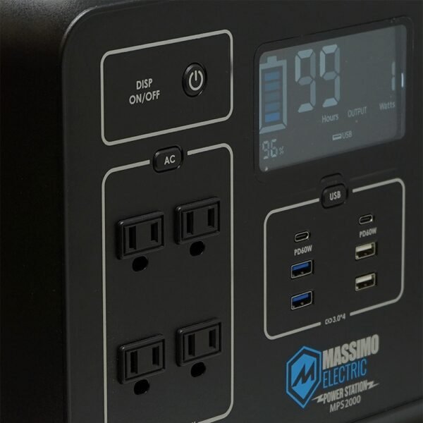 Massimo 2000W Portable Power Station | High-Capacity, Pure Sine Wave Backup Power Solution