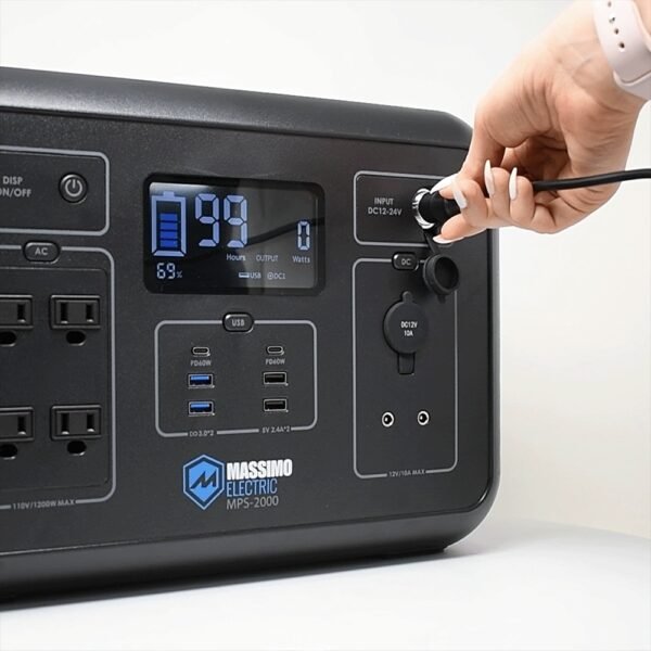 Massimo 2000W Portable Power Station | High-Capacity, Pure Sine Wave Backup Power Solution