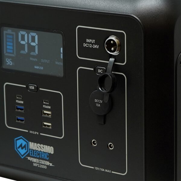 Massimo 2000W Portable Power Station | High-Capacity, Pure Sine Wave Backup Power Solution