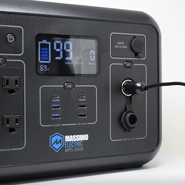 Massimo 2000W Portable Power Station | High-Capacity, Pure Sine Wave Backup Power Solution
