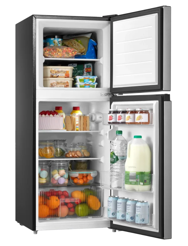 Midea 4.5 cu. ft. 2-Door Compact Refrigerator with Crisper Drawer – Reversible Doors, Freezer, and Fresh Produce Storage