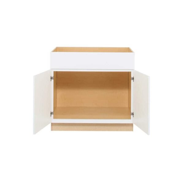 Hampton Bay 30 in. Shaker Sink Base Kitchen Cabinet – Satin White | Pre-Assembled MDF Cabinet